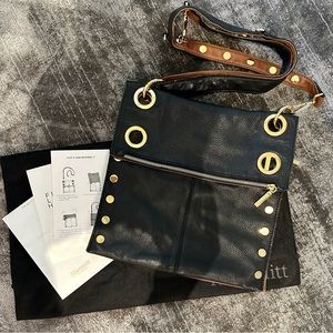 Hammitt Montana Reversible Zip Black Cognac Leather Cross Body Bag